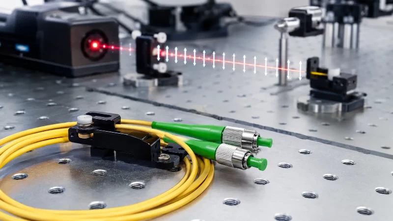 Polarization-maintaining fiber patch cable in optical lab Polarization-maintaining fiber patch cable in optical lab